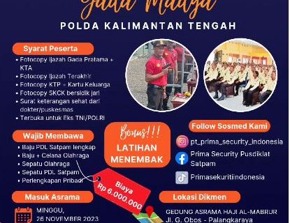 DIKLATSAR SATPAM GADA MADYA NOVEMBER 2023 DI PALANGKA RAYA