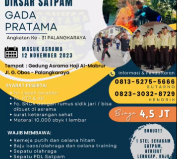 Diksar Gada Pratama ke 31 Palangka Raya Kalimantan Tengah